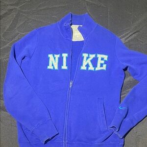 Vintage Y2K Nike Track Royal Blue Full-Zip Sweatshirt